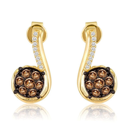 14K YELLOW GOLD DIAMOND  EARRINGS