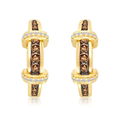 14K YELLOW GOLD DIAMOND  EARRINGS