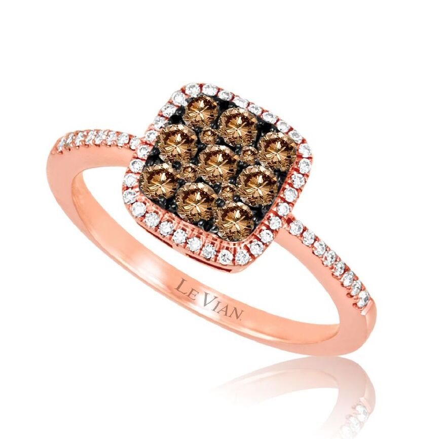 14K STRAWBERRY GOLD DIAMOND  RING