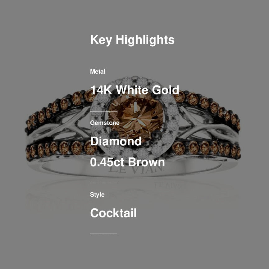 Le Vian Grand Sample Sale Ring featuring Chocolate Diamonds, White Diamonds set in 14K White Gold