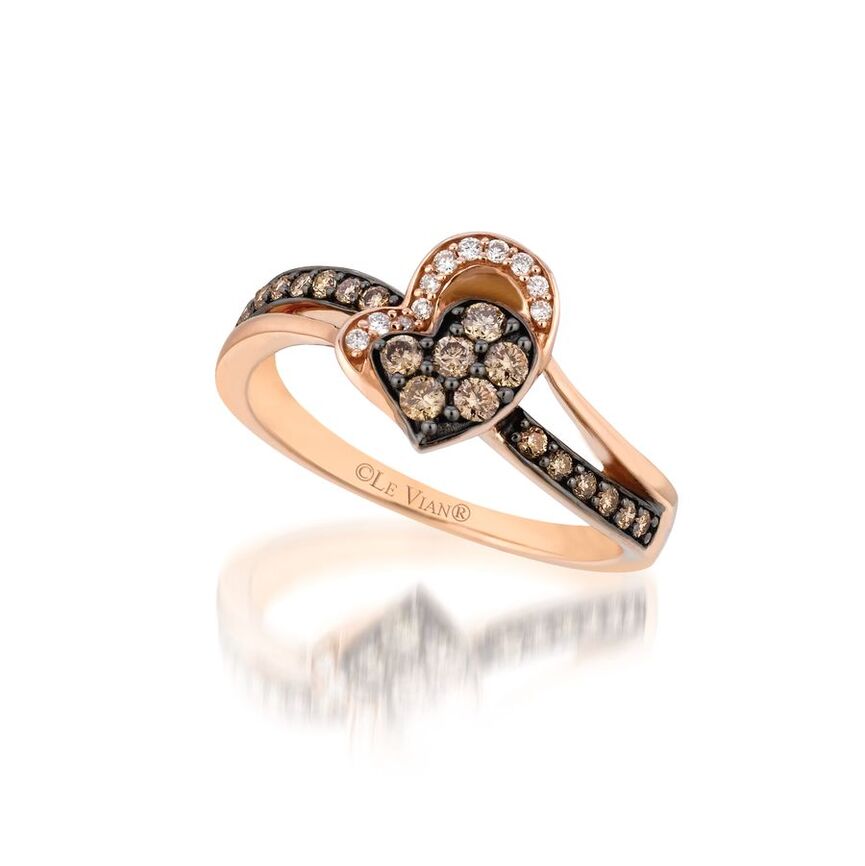 14K STRAWBERRY GOLD DIAMOND  RING