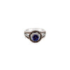 14K WHITE GOLD DIAMOND TANZANITE RING