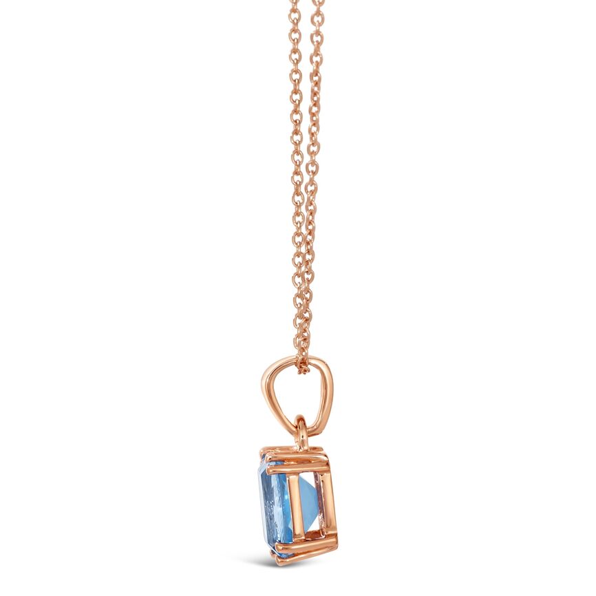 Le Vian Pendant featuring 1 3/8 cts Ocean Blue Topaz,set in 925 Sterling Silver Strawberry Gold