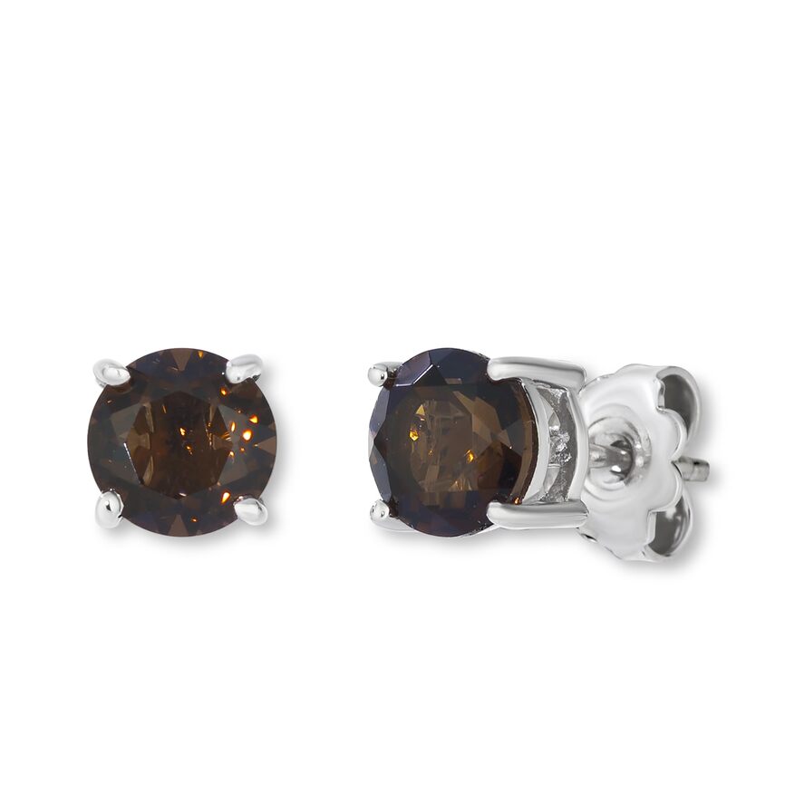 Le Vian Earrings featuring 2 cts Chocolate Quartz,set in 925 Sterling Silver