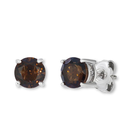 Le Vian Earrings featuring 2 cts Chocolate Quartz,set in 925 Sterling Silver