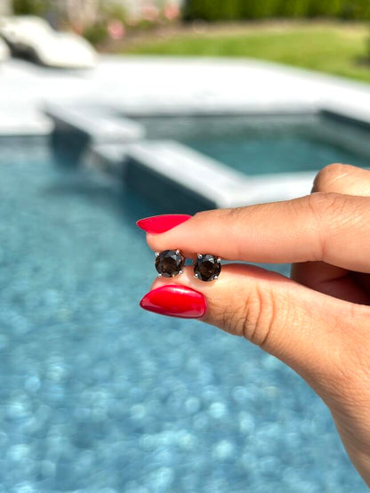 Le Vian Earrings featuring 2 cts Chocolate Quartz,set in 925 Sterling Silver