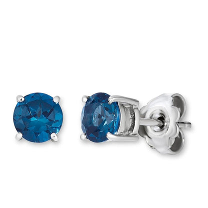 Le Vian Stud Earrings featuring 2 cts Deep Sea Blue Topaz,set in 925 Sterling Silver