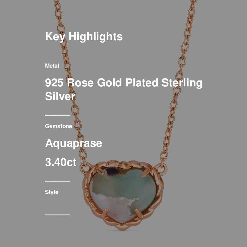 LeVian 925 Sterling Silver Rose Gold Plated Aquaprase Candy 3.4 cts Necklace