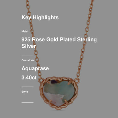 LeVian 925 Sterling Silver Rose Gold Plated Aquaprase Candy 3.4 cts Necklace