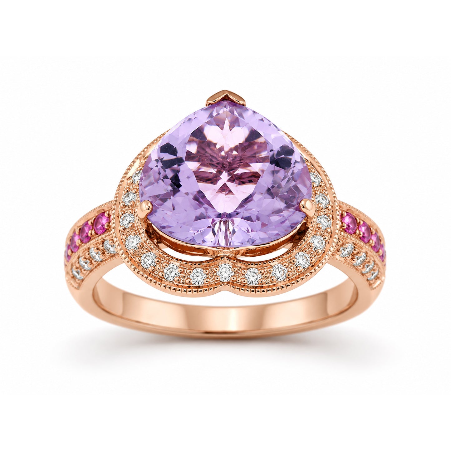 Le Vian Grand Sample Sale Ring featuring Cotton Candy Amethyst, Bubble Gum Pink Sapphire White Diamonds set in 14K Rose Gold
