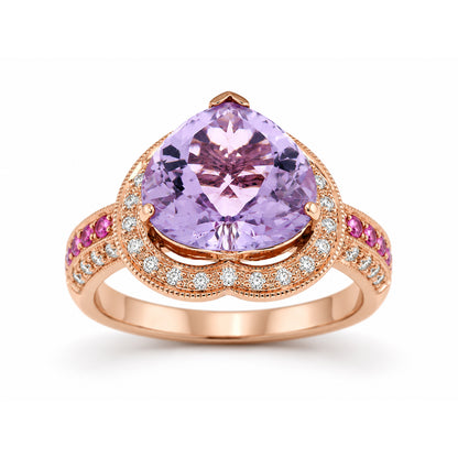 Le Vian Grand Sample Sale Ring featuring Cotton Candy Amethyst, Bubble Gum Pink Sapphire White Diamonds set in 14K Rose Gold
