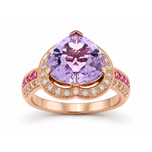 Le Vian Grand Sample Sale Ring featuring Cotton Candy Amethyst, Bubble Gum Pink Sapphire White Diamonds set in 14K Rose Gold