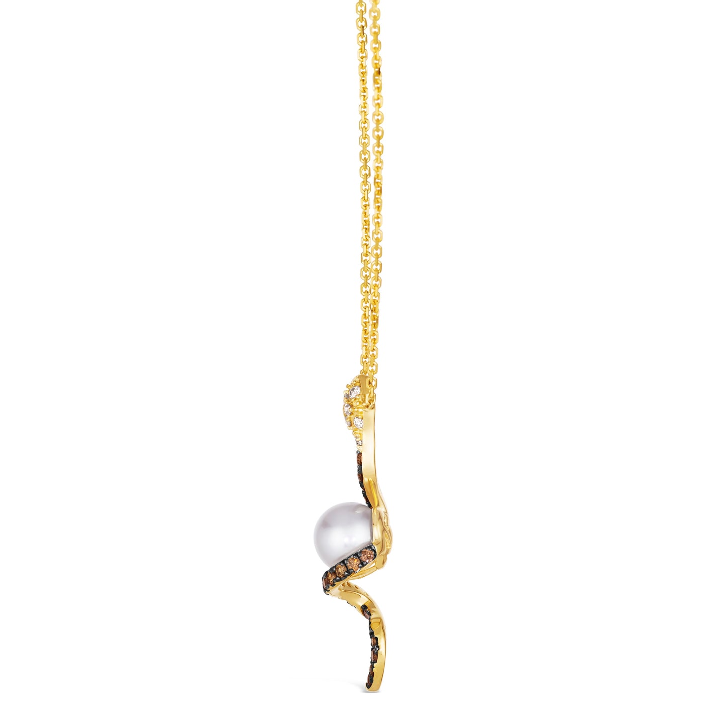 Le Vian Chocolatier Pendant featuring Vanilla Pearls Chocolate Diamonds set in 14K Yellow Gold - BirthStone.com