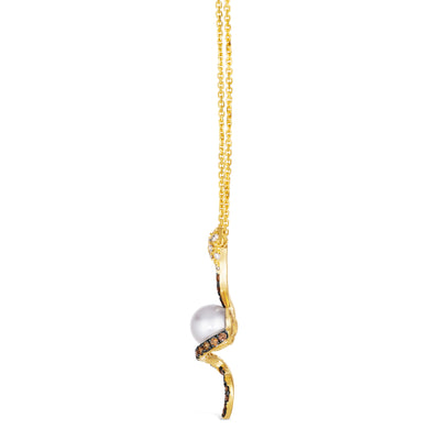 Le Vian Chocolatier Pendant featuring Vanilla Pearls Chocolate Diamonds set in 14K Yellow Gold