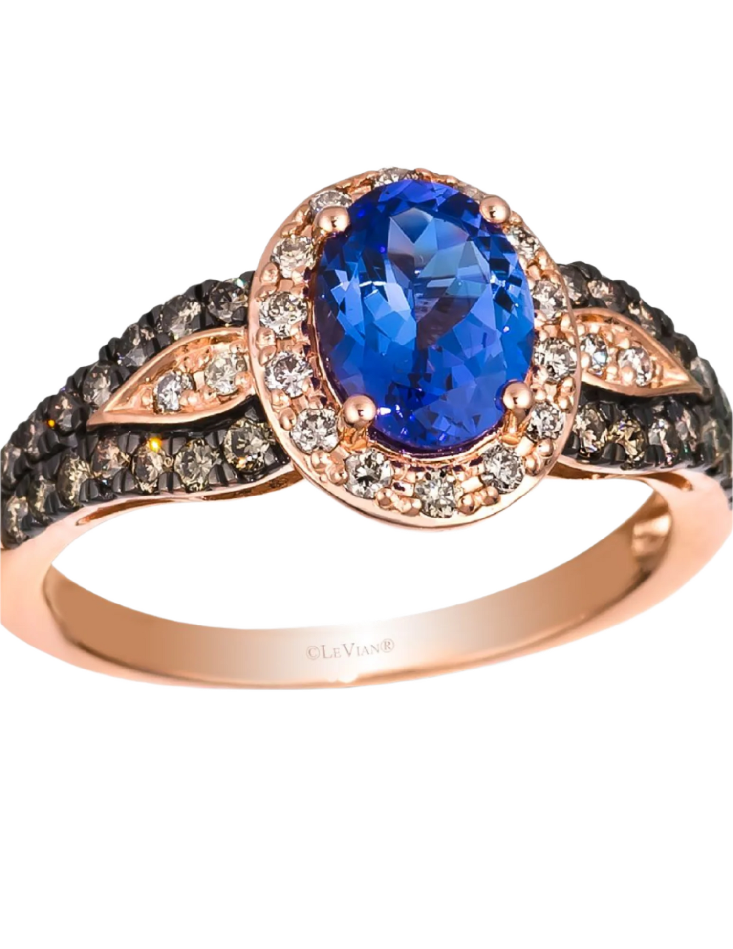 Le Vian Ring featuring Blueberry Tanzanite Nude Diamonds, Chocolate Diamonds set in 14K Strawberry Gold - BirthStone.com