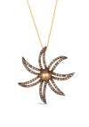 Grand Sample Sale Pendant featuring Chocolate Pearls Chocolate Diamonds set in 14K Honey Gold™