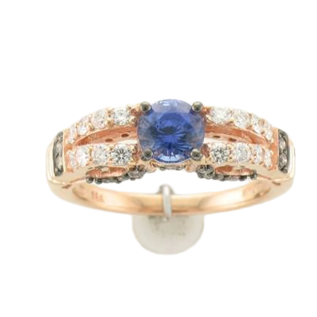 1 1/2 cts Blue Sapphire Cocktail Ring in 14K Rose Gold by Le Vian - BirthStone.com