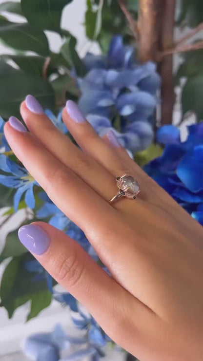 3 1/3 cts Green Aquaprase and Topaz Ring in Sterling Silver Plated Rose Gold by Le Vian
