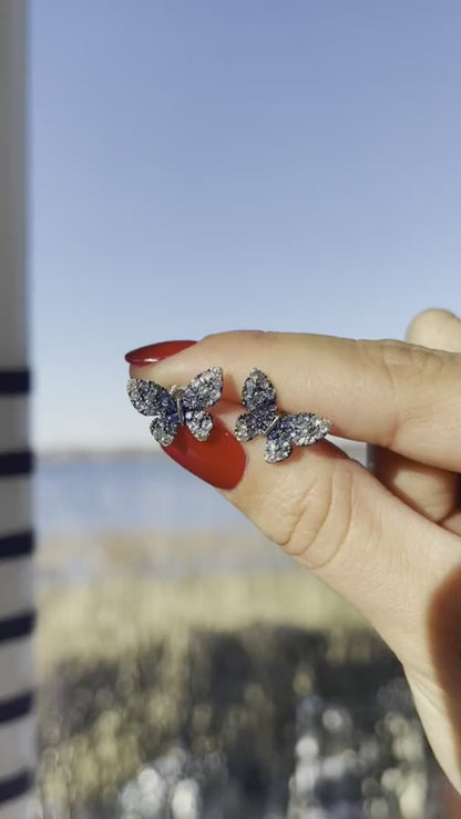 1 3/8 cts Blue Ombre Stud Earrings in 14K White Gold by Le Vian