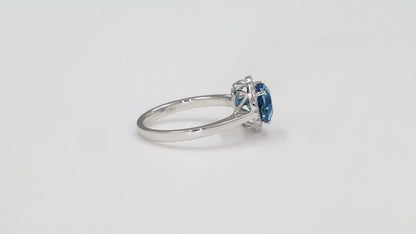 1 3/4 cts Blue London Blue Topaz Size Cocktail Ring in 14K White Gold by Le Vian