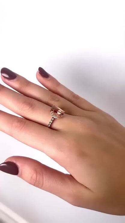 Le Vian Ring featuring Peach Morganite Nude Diamonds, Chocolate Diamonds set in 14K Rose Gold