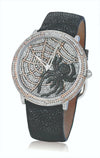 LeVian Stainless Steel Spider Web Round Diamond Into The Wild Collection Watch