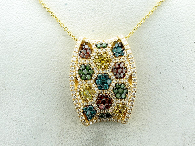 Le Vian Grand Sample Sale Pendant featuring Goldenberry Diamonds, Fancy Diamonds, Kiwiberry Green Diamonds, Vanilla Diamonds set in 14K Honey Gold