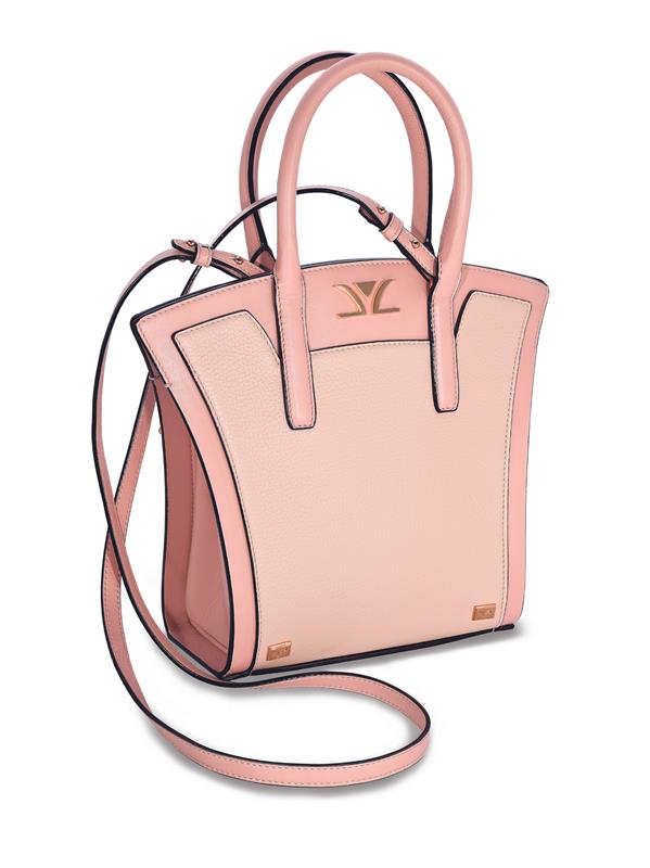 Le Vian Nude/Strawberry Gold Pebbled Leather Liz Crossbody Bag - BirthStone.com