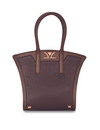 "Liz" Pebbled Handbag - Chocolate Pebbled Leather