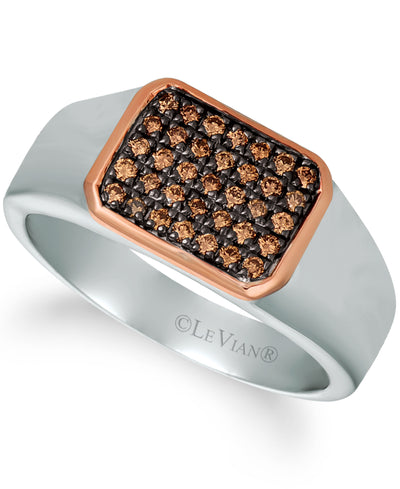 Le Vian Chocolatier Ring featuring Chocolate Diamonds set in S14 Strawberry Gold