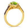 Le Vian Chocolatier Ring featuring Green Apple Peridot Chocolate Diamonds, Vanilla Diamonds set in 14K Honey Gold