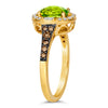 Le Vian Chocolatier Ring featuring Green Apple Peridot Chocolate Diamonds, Vanilla Diamonds set in 14K Honey Gold