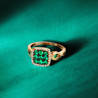 Le Vian Ring featuring Costa Smeralda Emeralds Vanilla Diamonds set in 14K Strawberry Gold