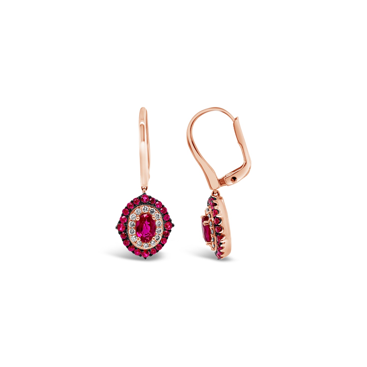 Le Vian Creme Brulee Earrings featuring Passion Ruby Nude Diamonds set in 14K Strawberry Gold - BirthStone.com