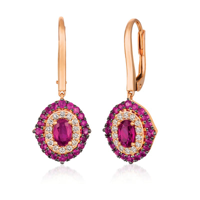 Le Vian Creme Brulee Earrings featuring Passion Ruby Nude Diamonds set in 14K Strawberry Gold