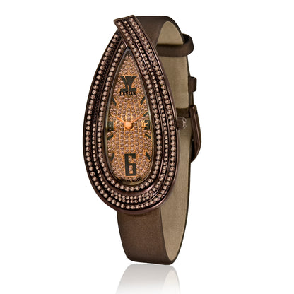 Stainless Steel Watch with Chocolate Diamonds - BirthStone.com